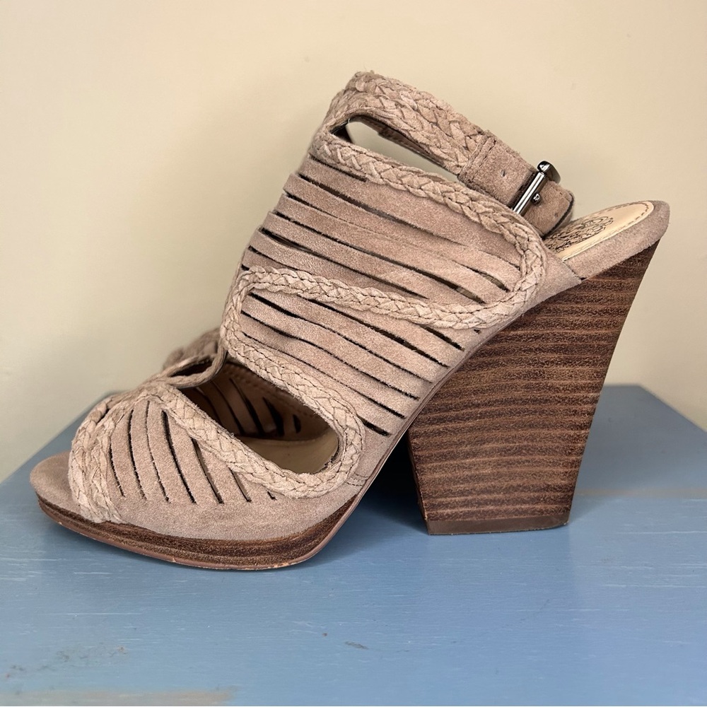 Vince Camuto Janil open toe suede block heel sandal - Picture 6 of 11